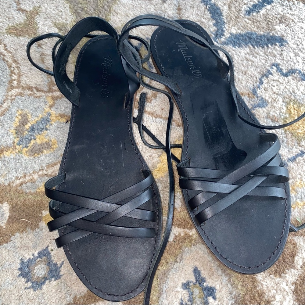 Madewell The Boardwalk Lace Up Leather Sandal